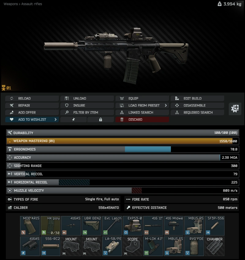 Gunsmith Master - Part 1 build: inspect view