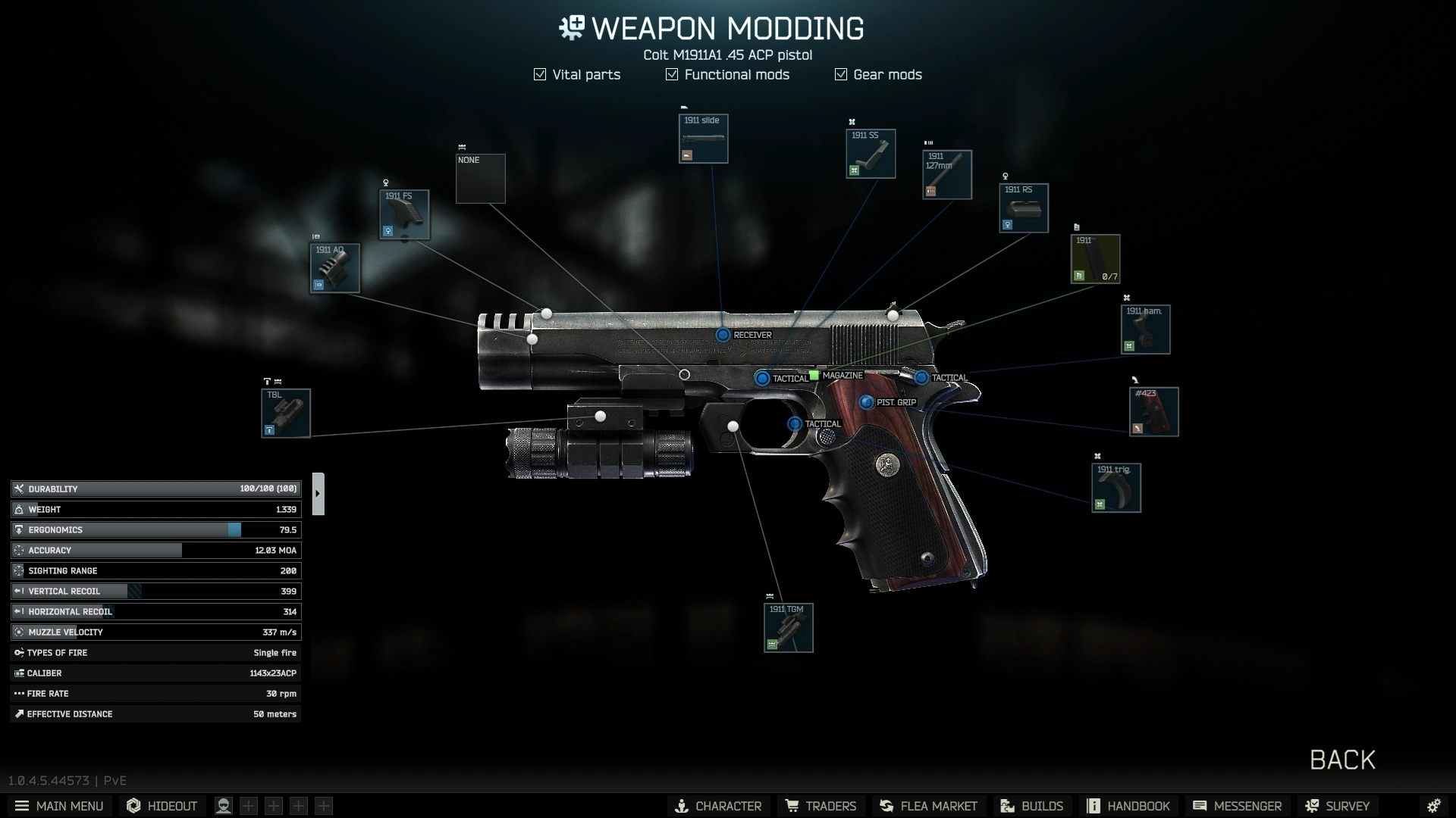 M1911 build: modding screen