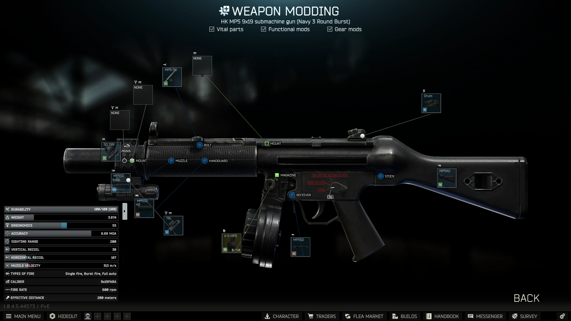 Сборка Оружейник. HK MP5: экран модификации